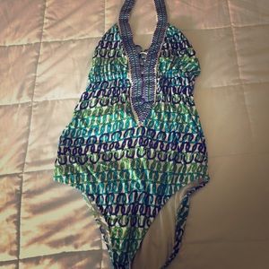 Trina Turk one piece swim suit size 8.